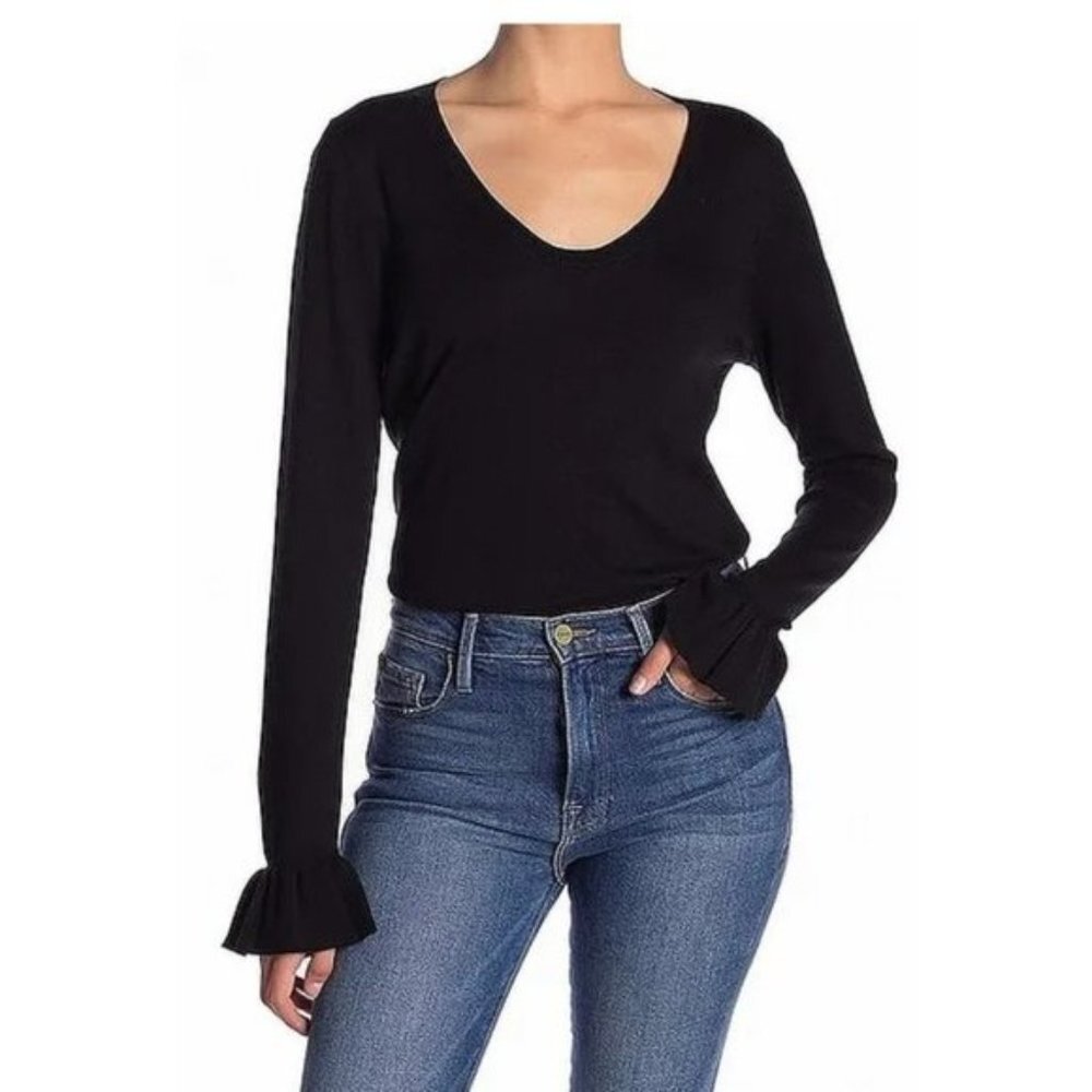14th&Union Scoop NeckRuffle Cuff Sweater